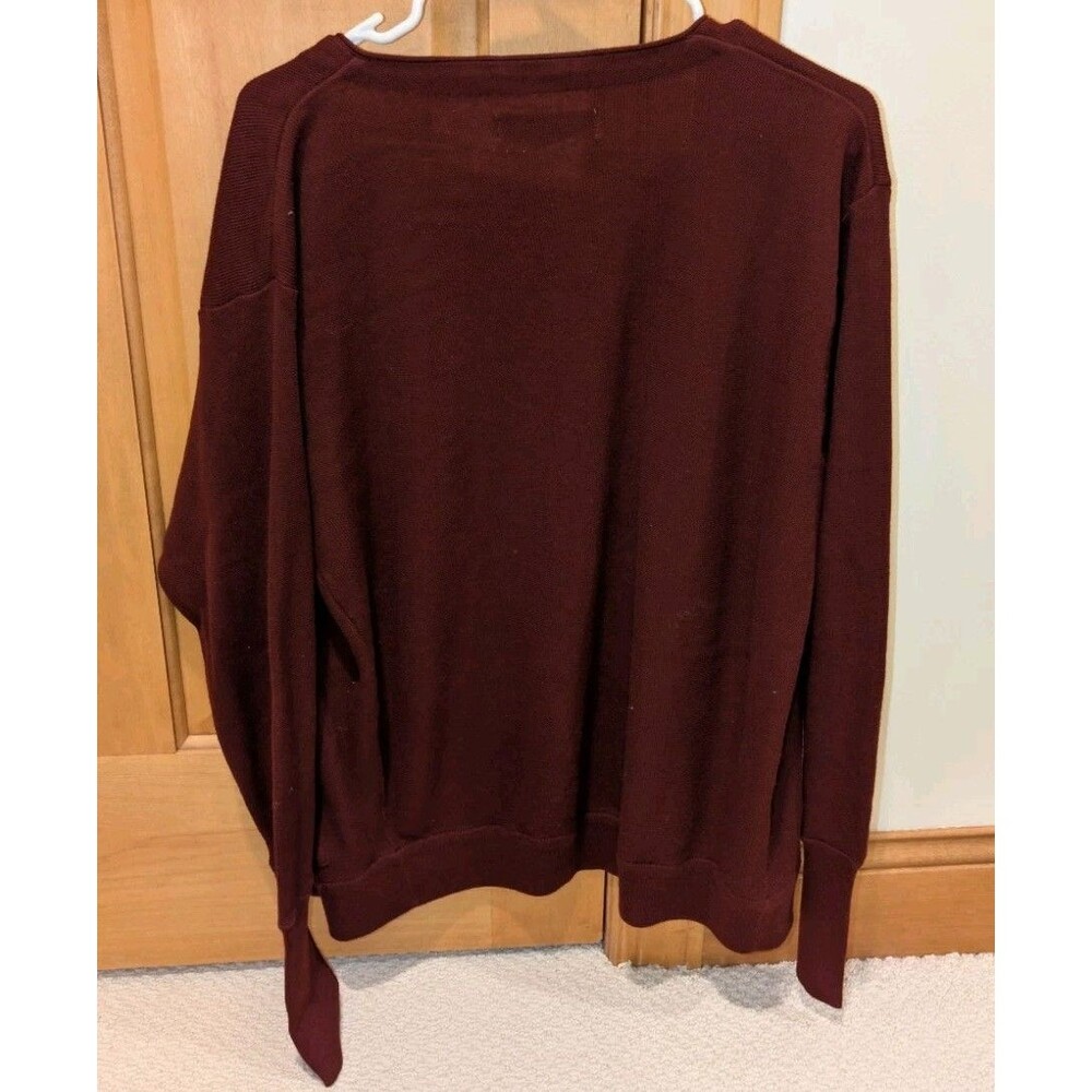 Munsingwear Mens Burgundy Long Sleeve Crew Neck Knit Pullover Sweater L - Picture 6 of 6